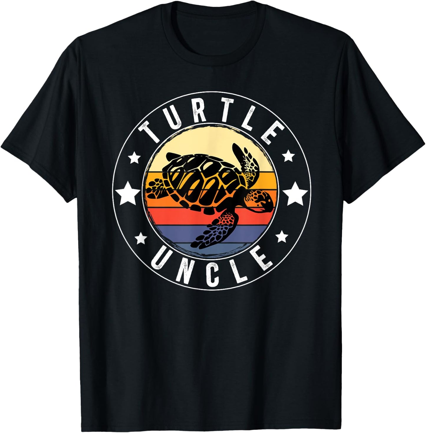 Turtle Uncle Retro Turtle Owner Turtle Lover T-Shirt - T-Shirt | Black
