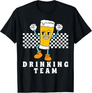 Drinking Team Groovy Matching Beer Vacation T-Shirt - T-Shirt | Black