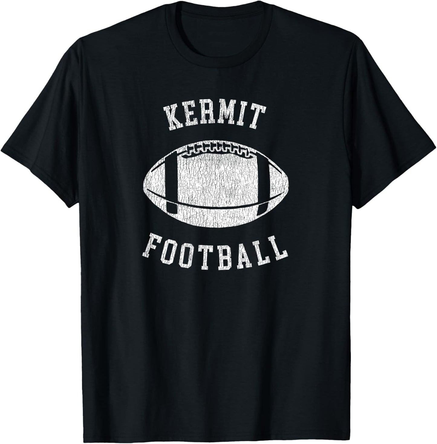 Kermit Football Distressed Vintage 80's Throwback Classic T-Shirt - T-Shirt | Black