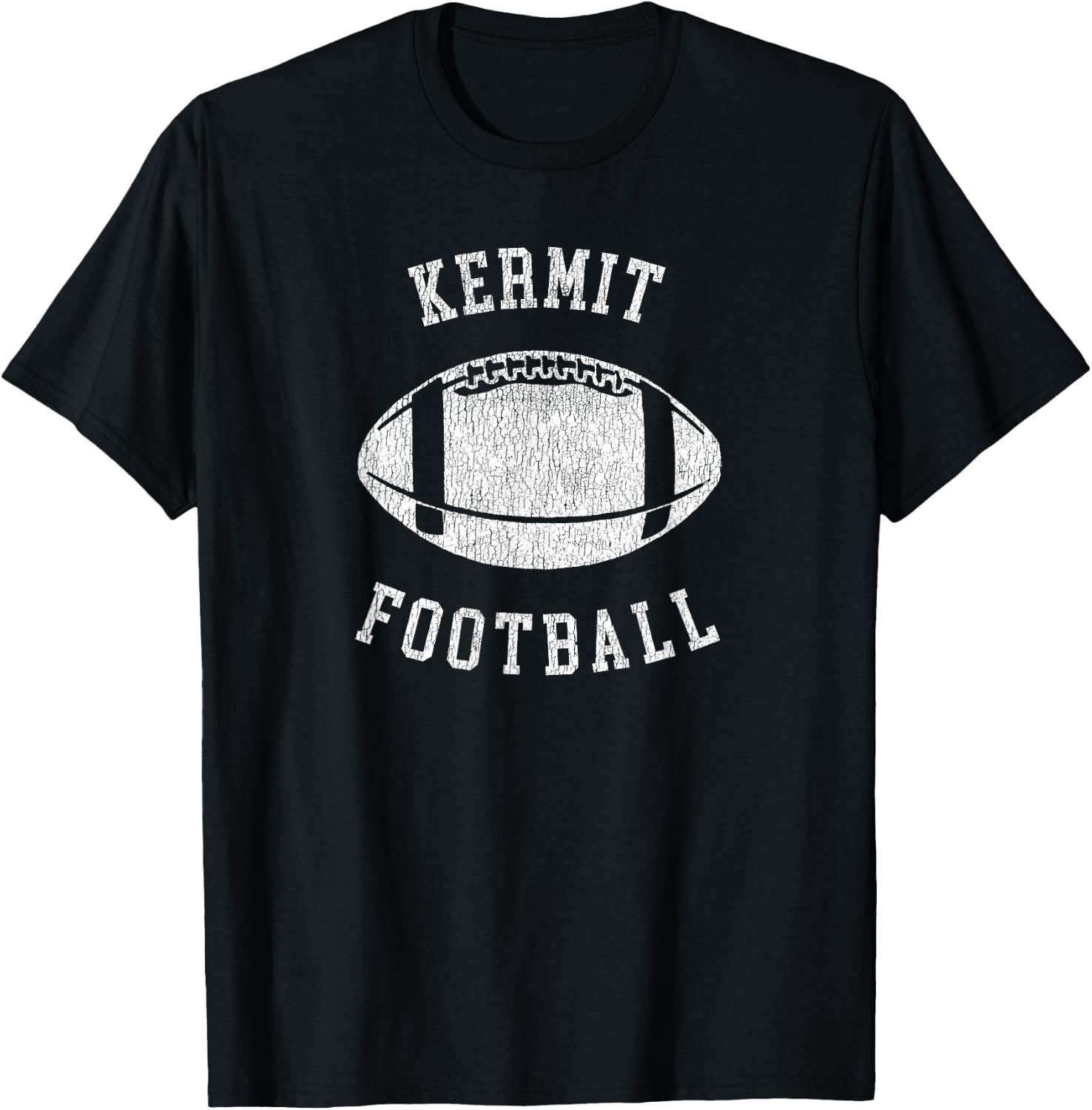 Kermit Football Distressed Vintage 80's Throwback Classic T-Shirt - T-Shirt | Black