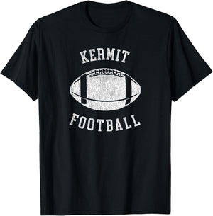 Kermit Football Distressed Vintage 80's Throwback Classic T-Shirt - T-Shirt | Black