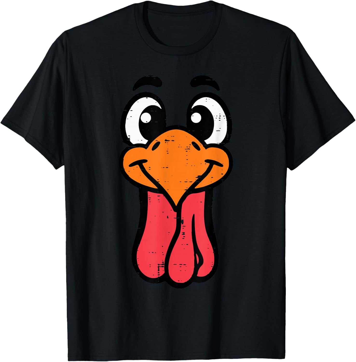 Thanksgiving Turkey Face Cute Toddler Boys Kids Men Women T-Shirt - T-Shirt | Black
