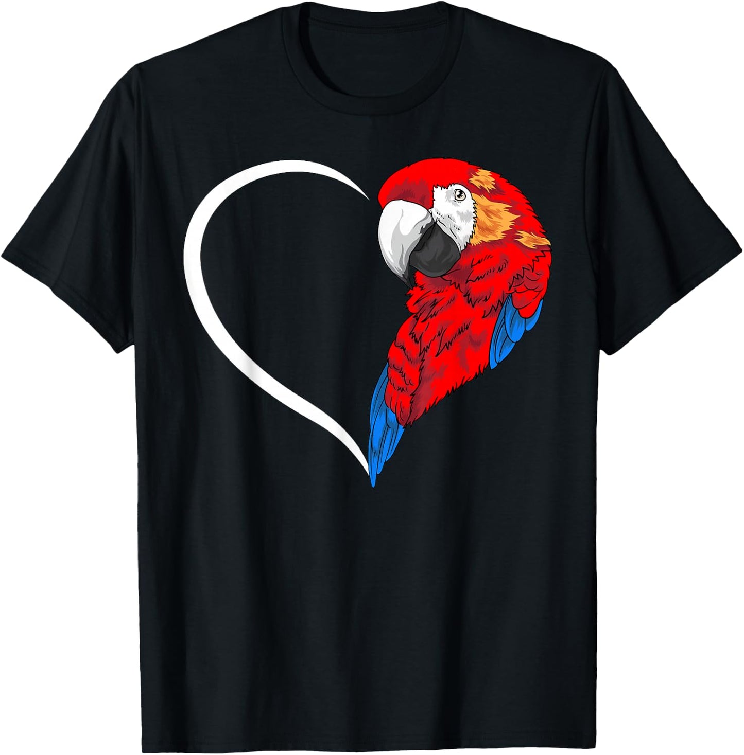 Parrot Shirts Girls Kids Heart Cute Parrot T-Shirt - T-Shirt | Black
