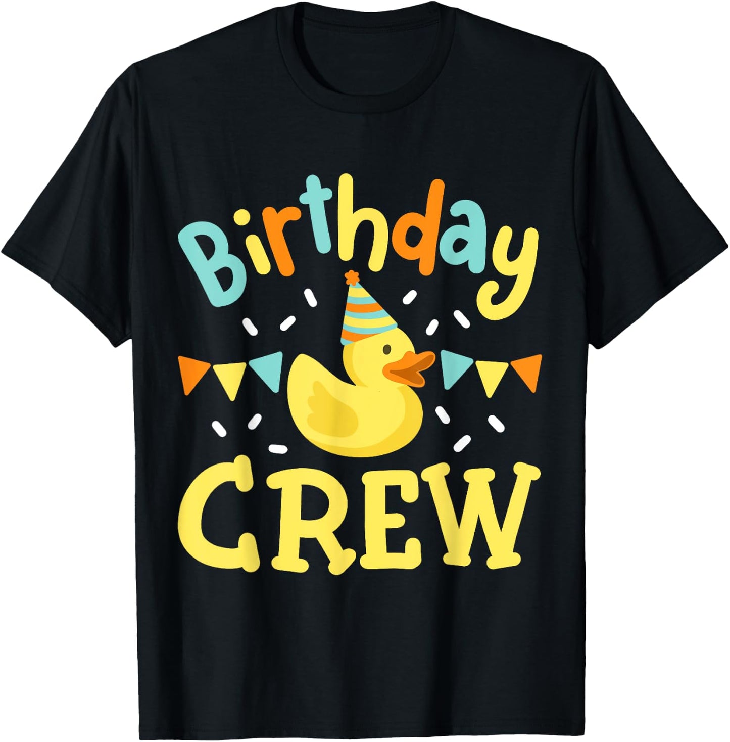 Birthday Crew Kids Girls Boys Bday Rubber Duck Party Family T-Shirt - T-Shirt | Black