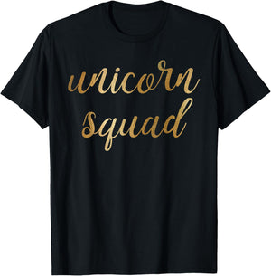 Gold Unicorn Squad Shirt Unicorn Shirt T-Shirt - T-Shirt | Black