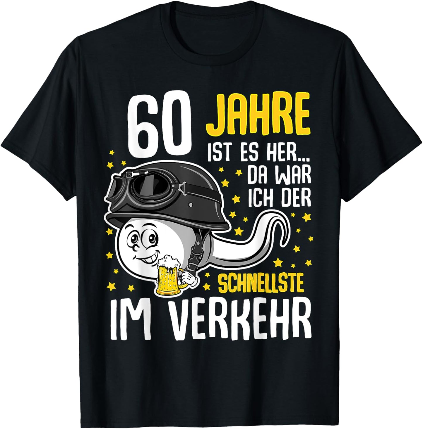 60 Years Ago The Fastest in Traffic 60th Birthday Man T-Shirt - T-Shirt | Black