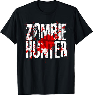 Funny Zombie Hunter Design For Boys Girls Halloween Hunting T-Shirt - T-Shirt | Black