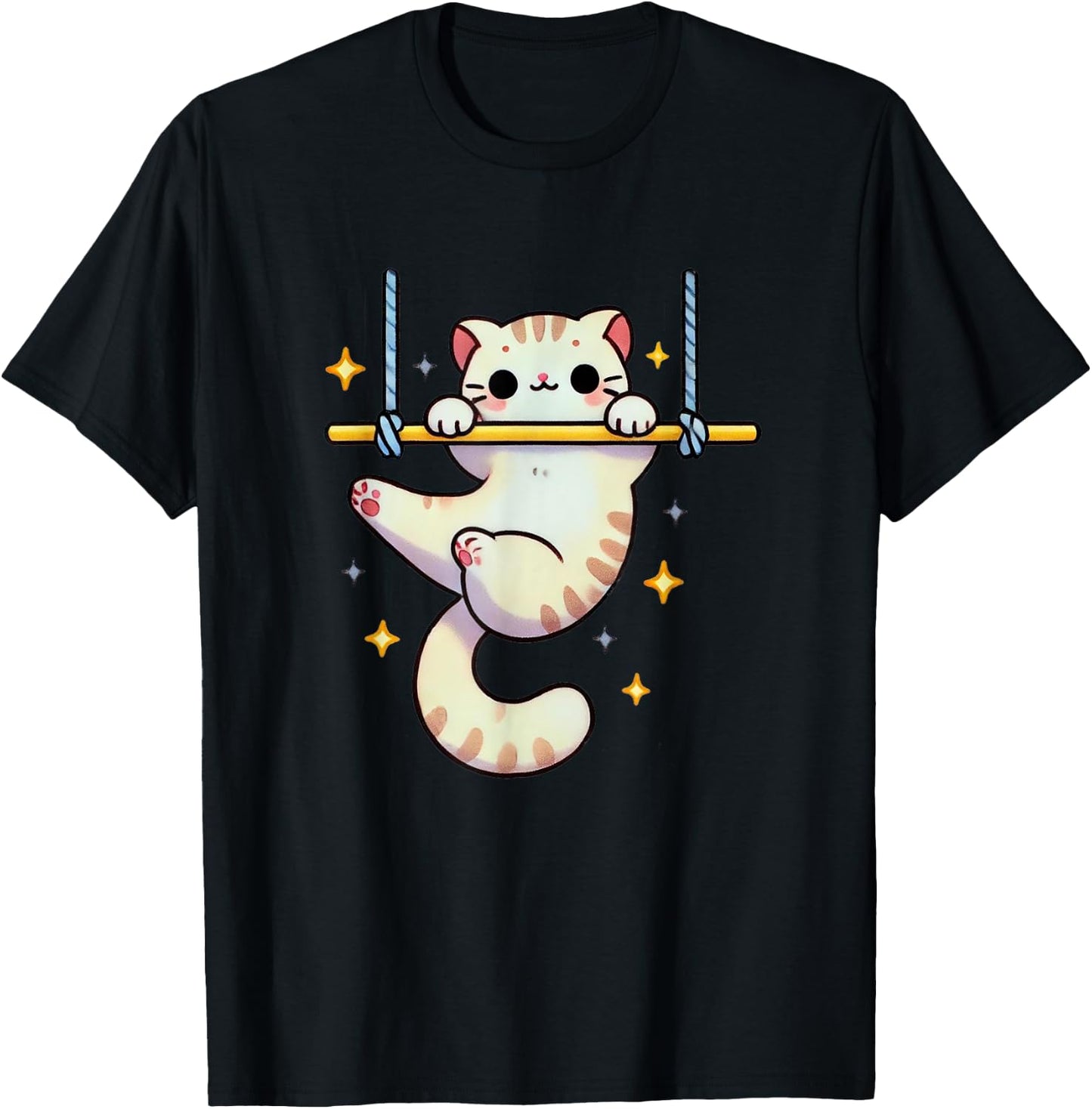 Hang In There Aerial Kitty Aerialist Cat Trapeze Men Women Kids T-Shirt - T-Shirt | Black