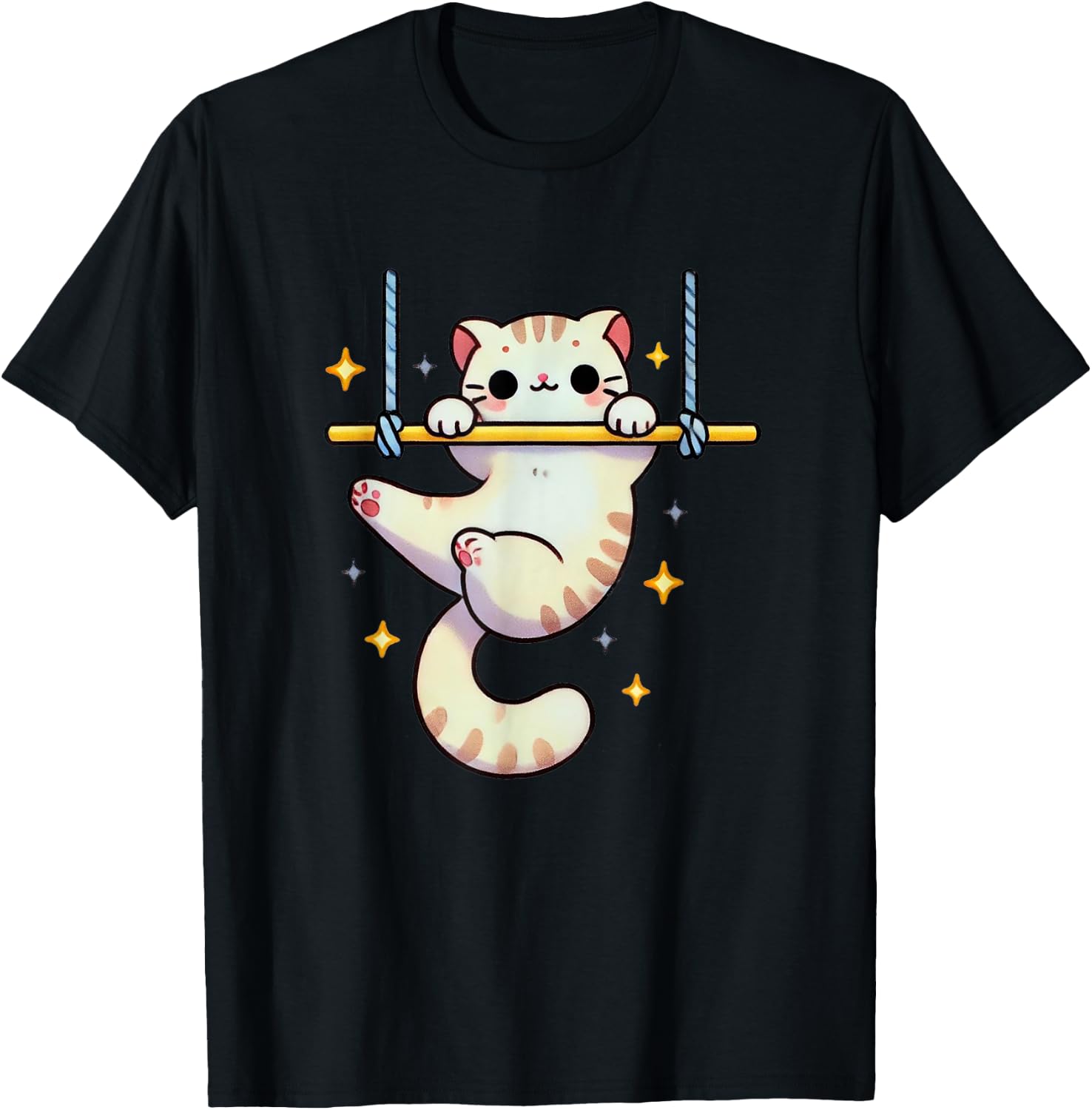 Hang In There Aerial Kitty Aerialist Cat Trapeze Men Women Kids T-Shirt - T-Shirt | Black