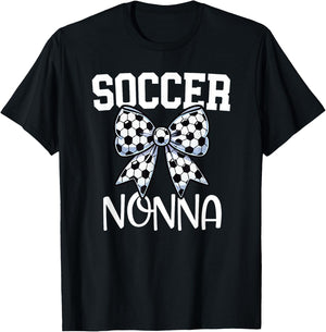 Soccer Nonna - Soccer Grandma Game day - Italian - Bow T-Shirt - T-Shirt | Black
