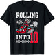 Rolling Into 10 Racing Go-Kart 10 Year Old Birthday Racing T-Shirt - T-Shirt | Black