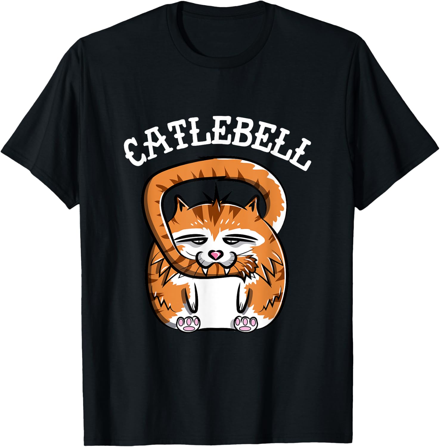 Catlebell Kettlebell Cat Workout T Shirt Gym Cat lover Women Kids T-Shirt - T-Shirt | Black