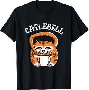 Catlebell Kettlebell Cat Workout T Shirt Gym Cat lover Women Kids T-Shirt - T-Shirt | Black