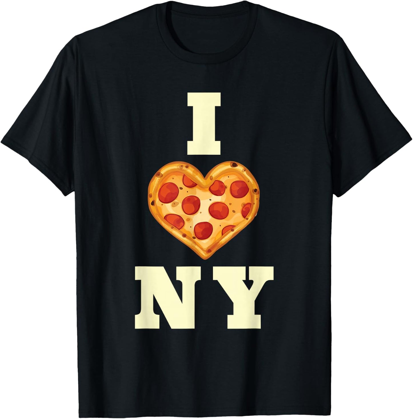 New York City Pizza Love Gift Big Apple State Souvenir T-Shirt - T-Shirt | Black