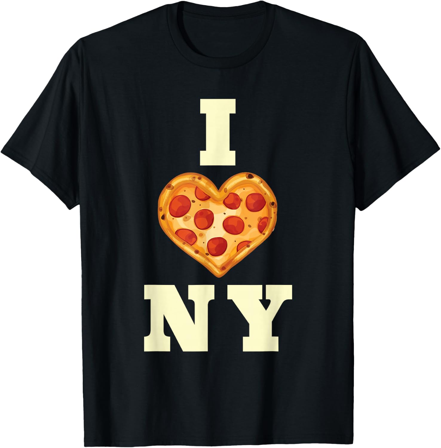 New York City Pizza Love Gift Big Apple State Souvenir T-Shirt - T-Shirt | Black