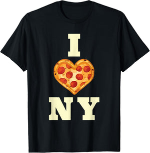 New York City Pizza Love Gift Big Apple State Souvenir T-Shirt - T-Shirt | Black