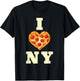 New York City Pizza Love Gift Big Apple State Souvenir T-Shirt - T-Shirt | Black