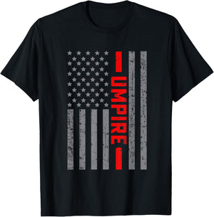 American Flag Umpire US Flag Vintage Dad T-Shirt - T-Shirt | Black