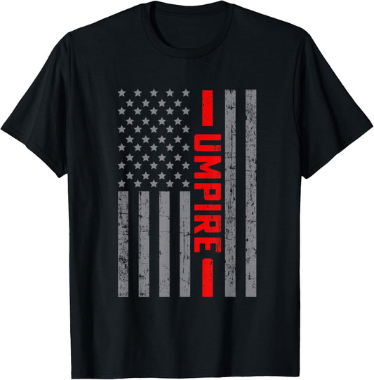 American Flag Umpire US Flag Vintage Dad T-Shirt - T-Shirt | Black