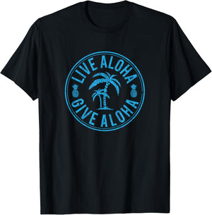 Aloha Joe's Vintage Live Aloha Give Aloha Palm Tree T-Shirt - T-Shirt | Black