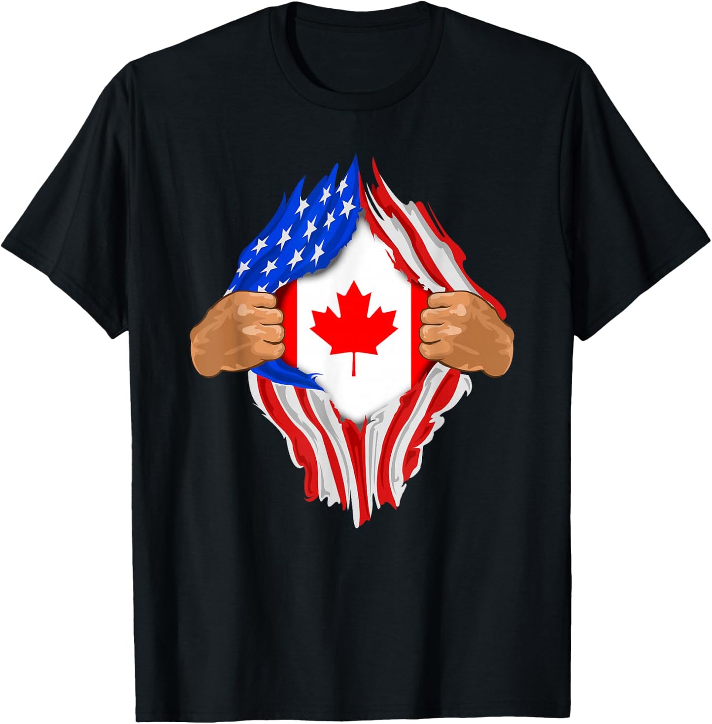 Canadian Blood Inside Me | Canada Flag Gift T-Shirt - T-Shirt | Black