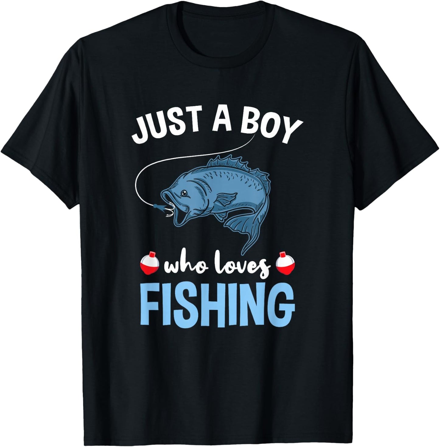 Just A Boy Who Loves Fishing T-Shirt - T-Shirt | Black