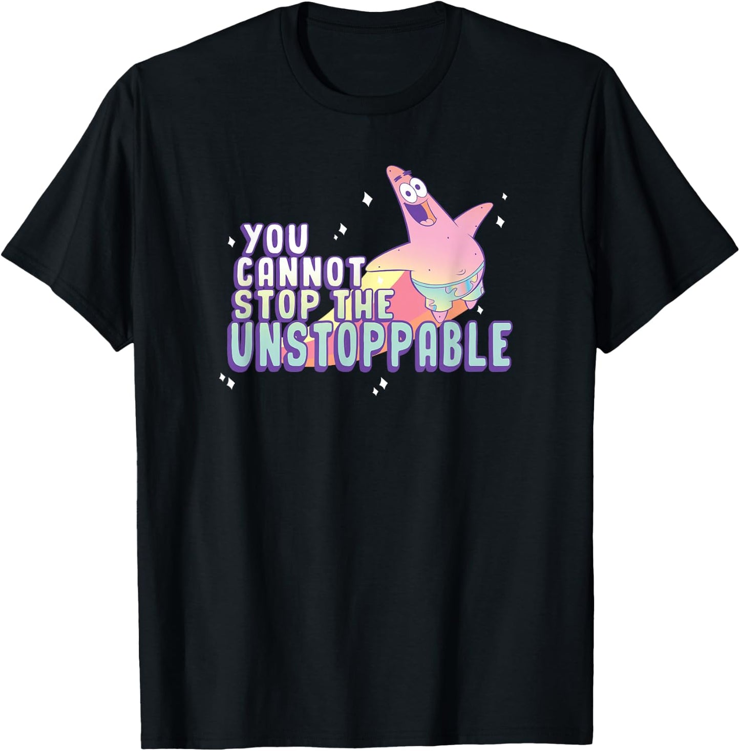 SpongeBob SquarePants The Unstoppable Patrick Star , gray, s T-Shirt - T-Shirt | Black