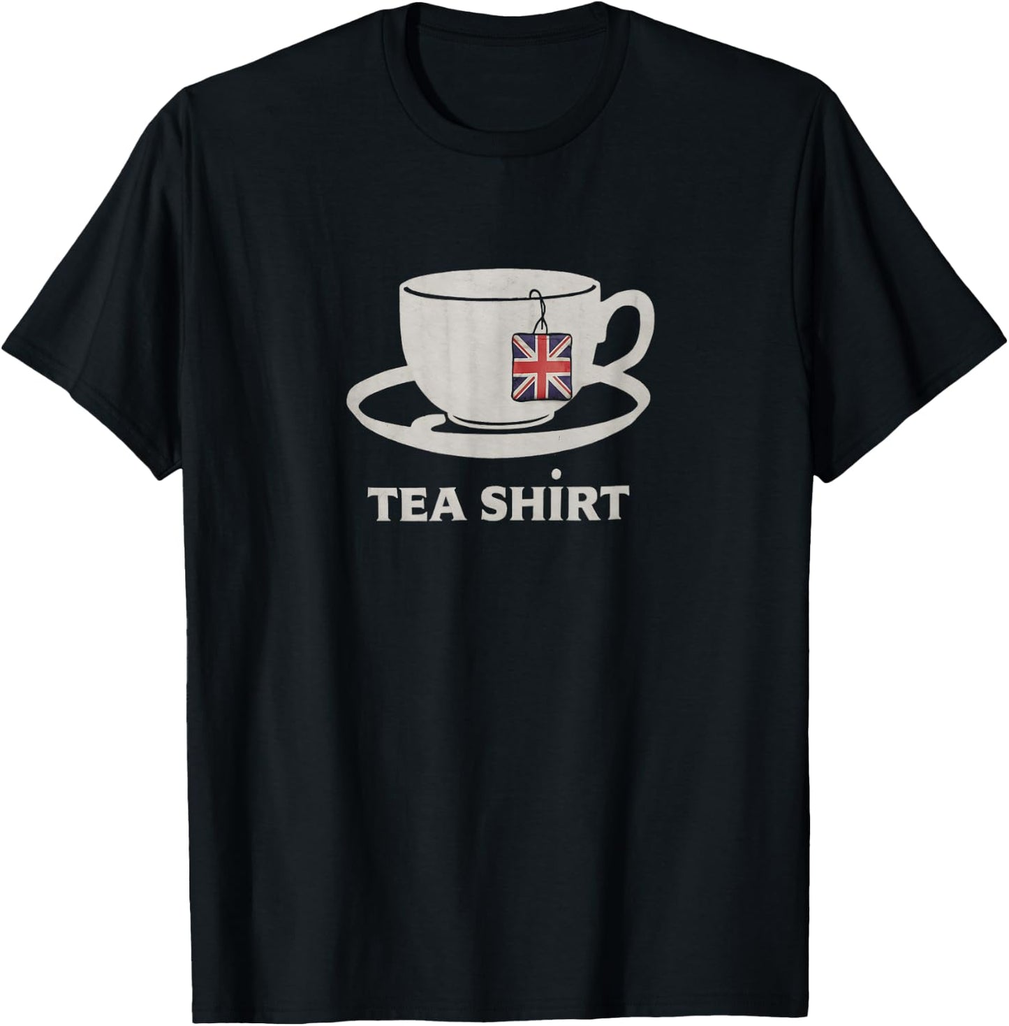 I Love English Tea Party UK Flag London Souvenir Memorabilia T-Shirt - T-Shirt | Black