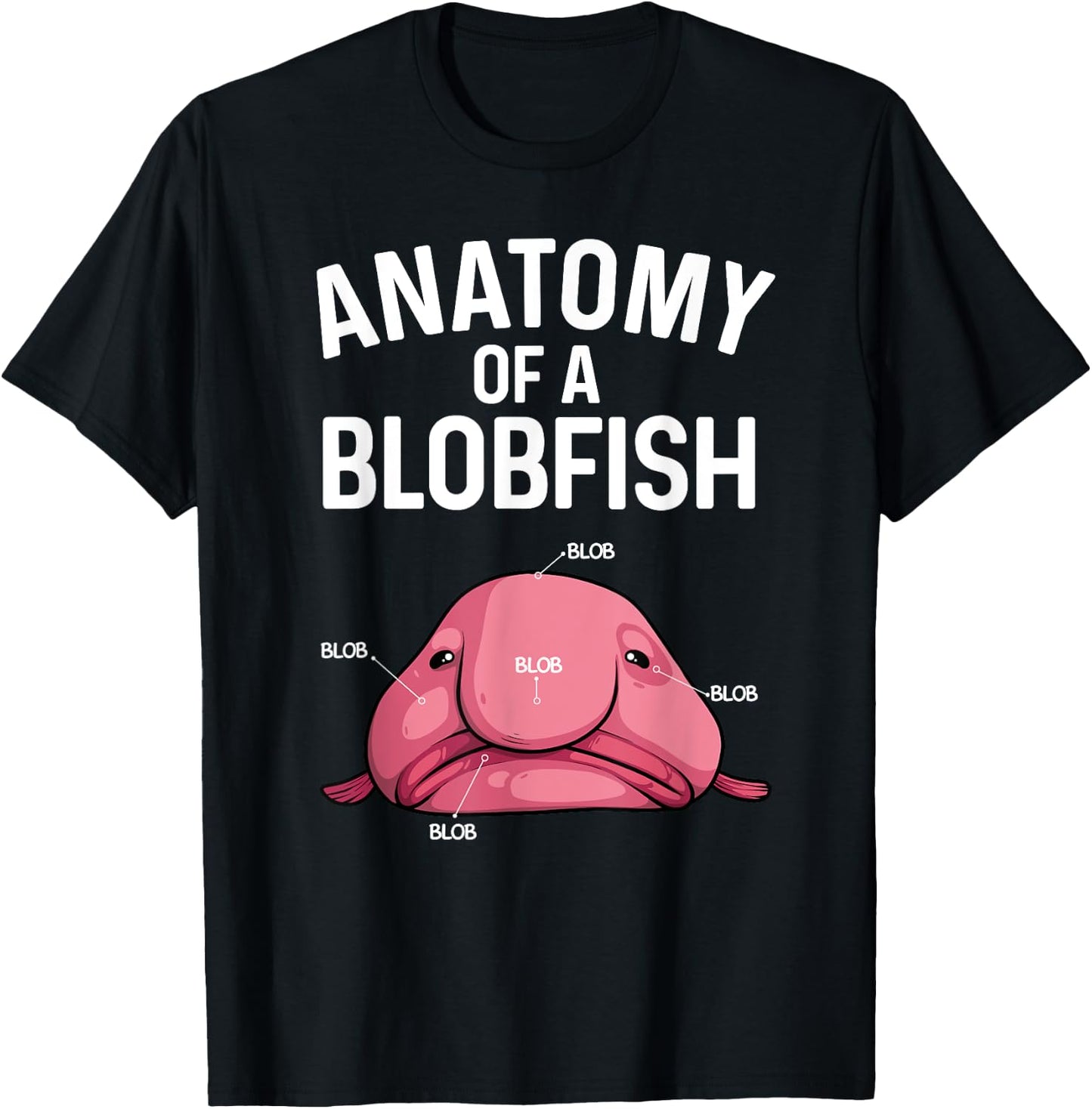 Funny Blobfish Design For Kids Men Women Blob Fish Costume T-Shirt - T-Shirt | Black