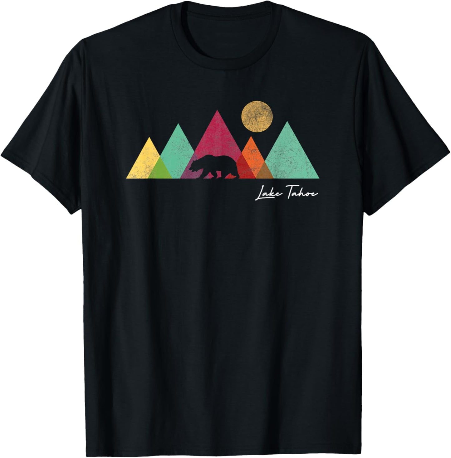 Lake Tahoe California Retro Mountain Souvenir T-Shirt - T-Shirt | Black
