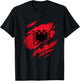 Stolze albanische Hemden | zerrissene Albanien-Flagge T-Shirt - T-Shirt | Black