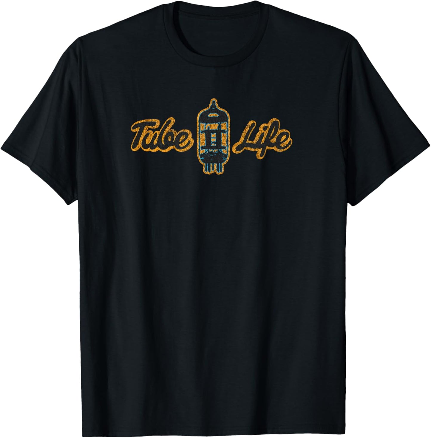 Funny Tube Life Vacuum Tube radio amp T-Shirt - T-Shirt | Black