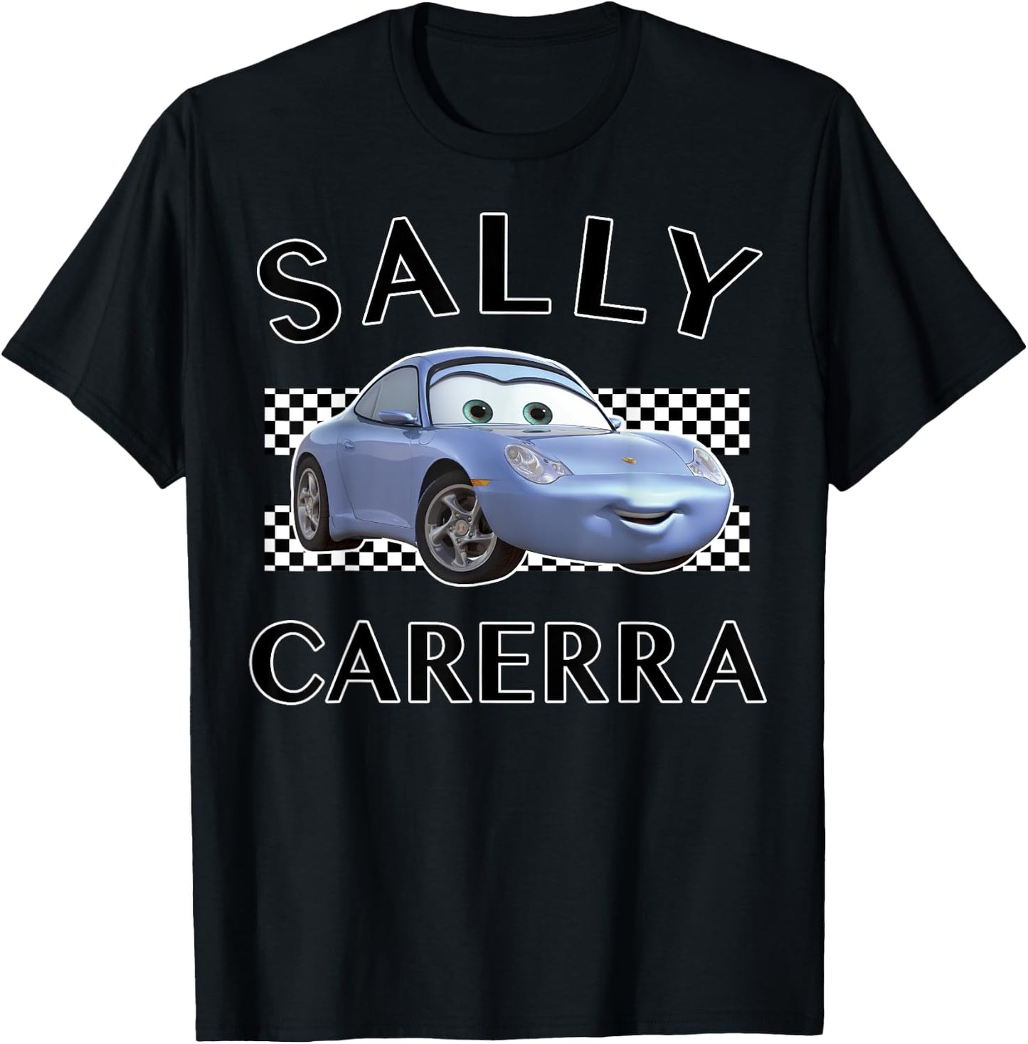 Disney Pixar Cars Sally Carerra Finish Line , Blue, S T-Shirt - T-Shirt | Black