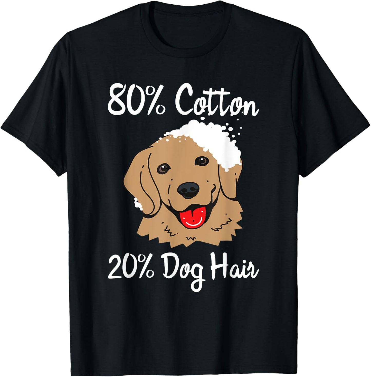 80% Cotton 20% Dog Hair Men Women Kids T-Shirt - T-Shirt | Black