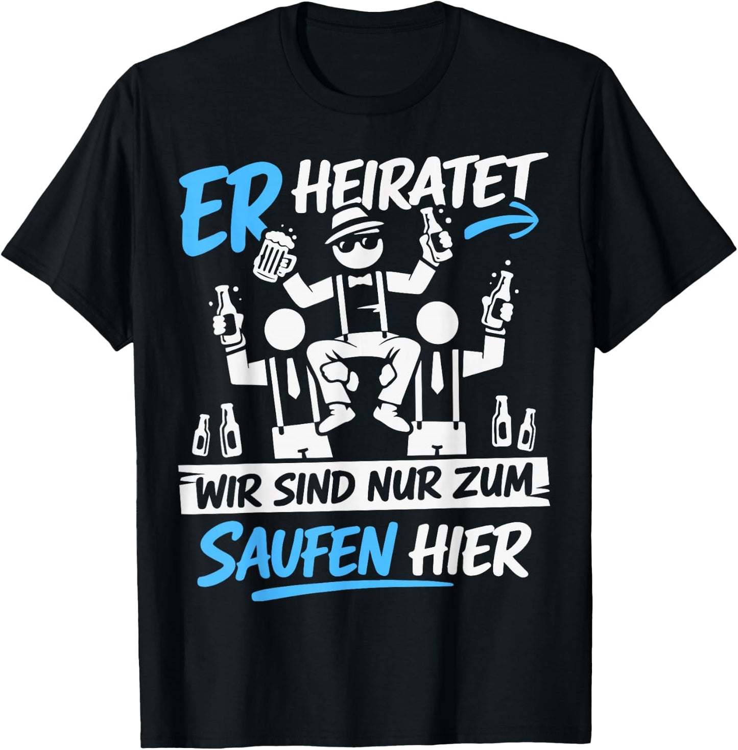 Junggesellenabschied Männer JGA Kostüm Poltern JGA T-Shirt - T-Shirt | Black