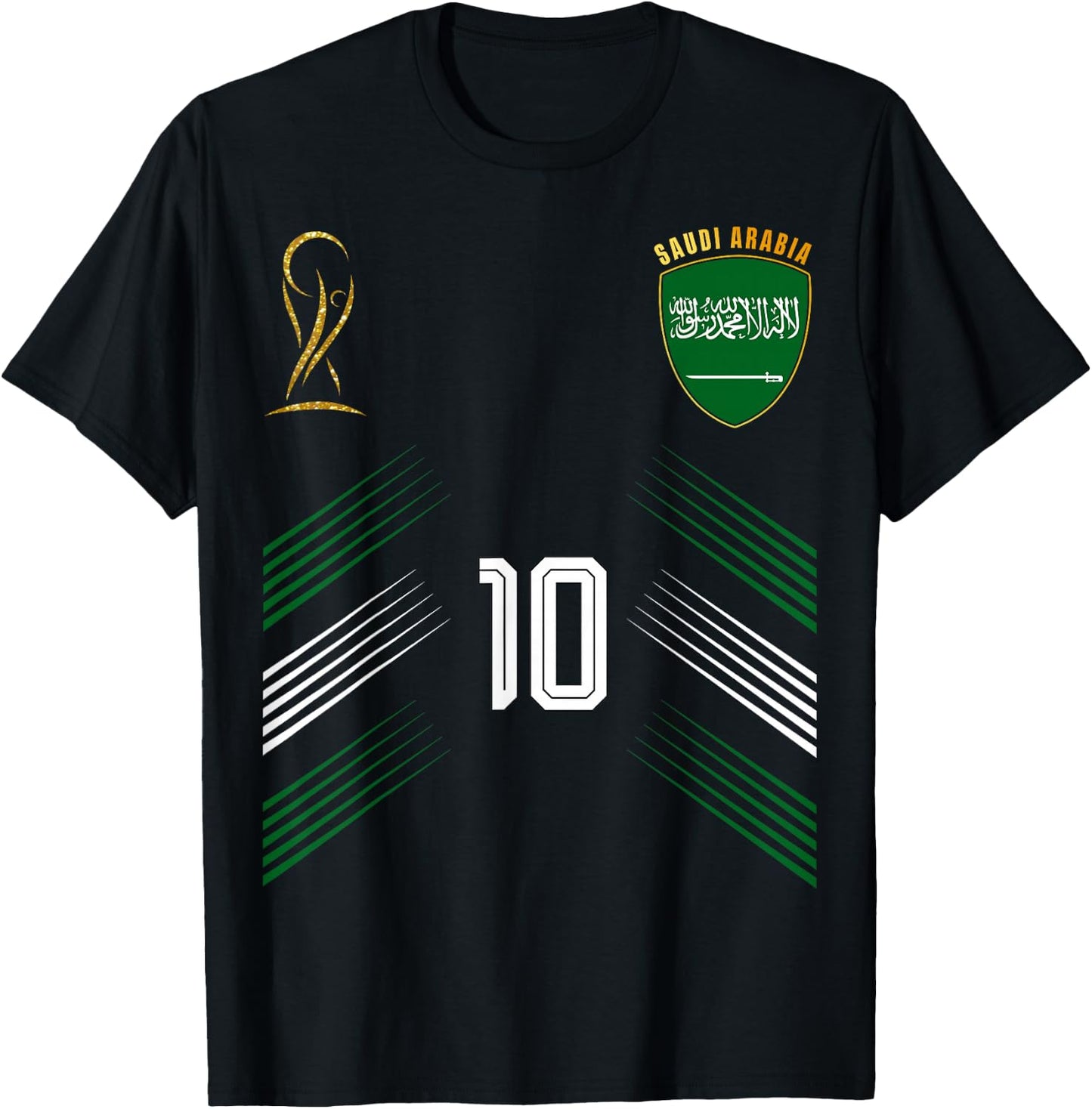 Saudi Arabia Flag Saudi Arabian Pride Lovers Retro T-Shirt - T-Shirt | Black