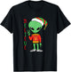 Funny Christmas Alien Ugly Sweater I Believe Santa Hat Gift T-Shirt - T-Shirt | Black