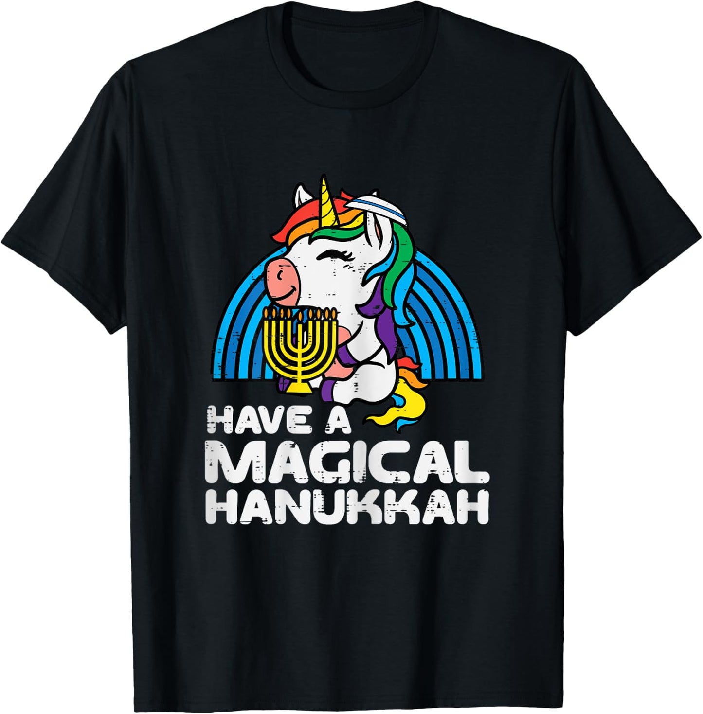Have Magical Hanukkah Unicorn Chanukah Girls Kids Toddlers T-Shirt - T-Shirt | Black