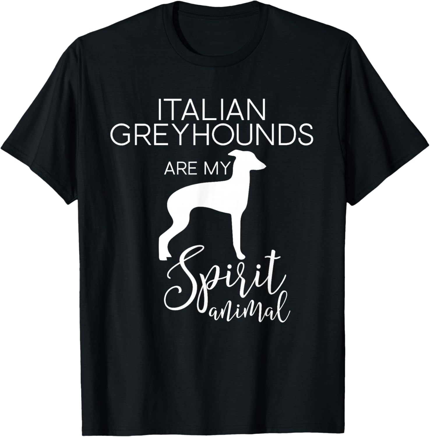 Italian Greyhound IG Iggy Dog Spirit Animal J000287 T-Shirt - T-Shirt | Black