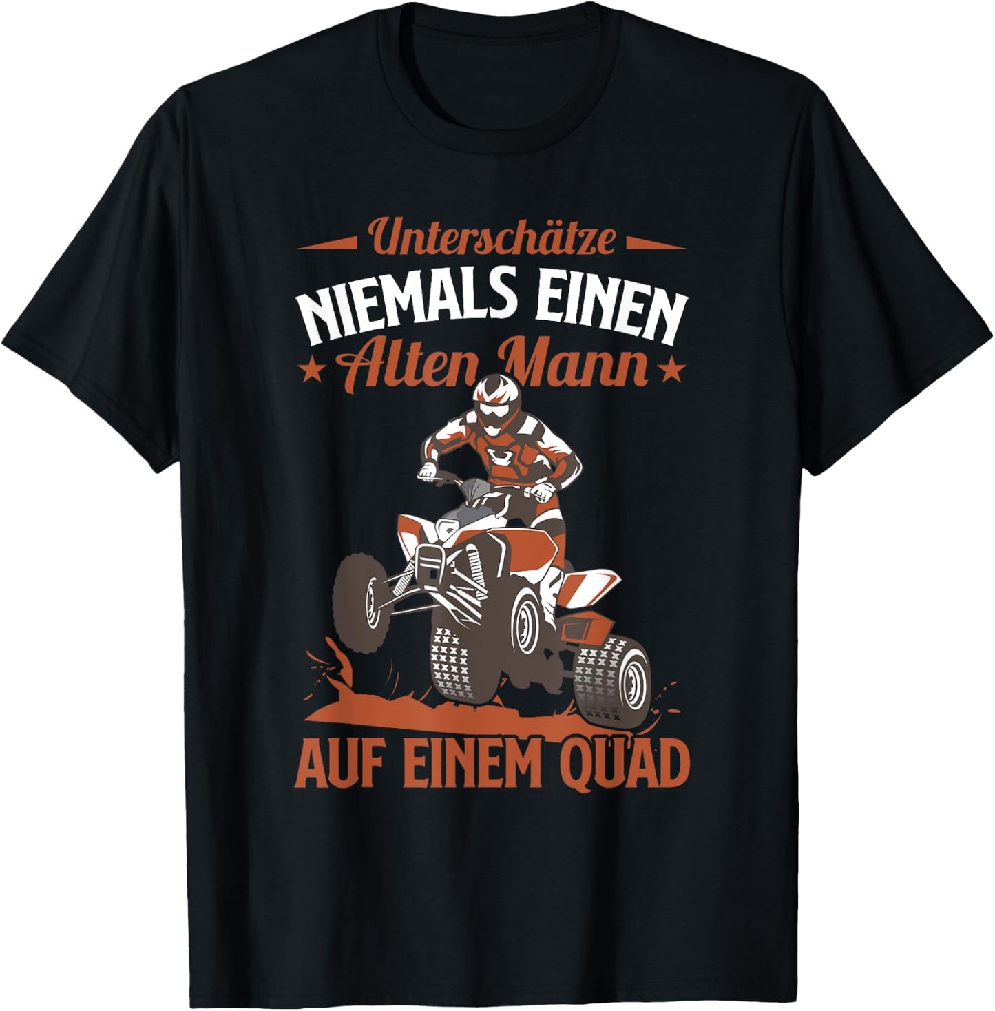 Quad Biker Lustiges Einen Alten Mann Auf Einem Quad T-Shirt - T-Shirt | Black