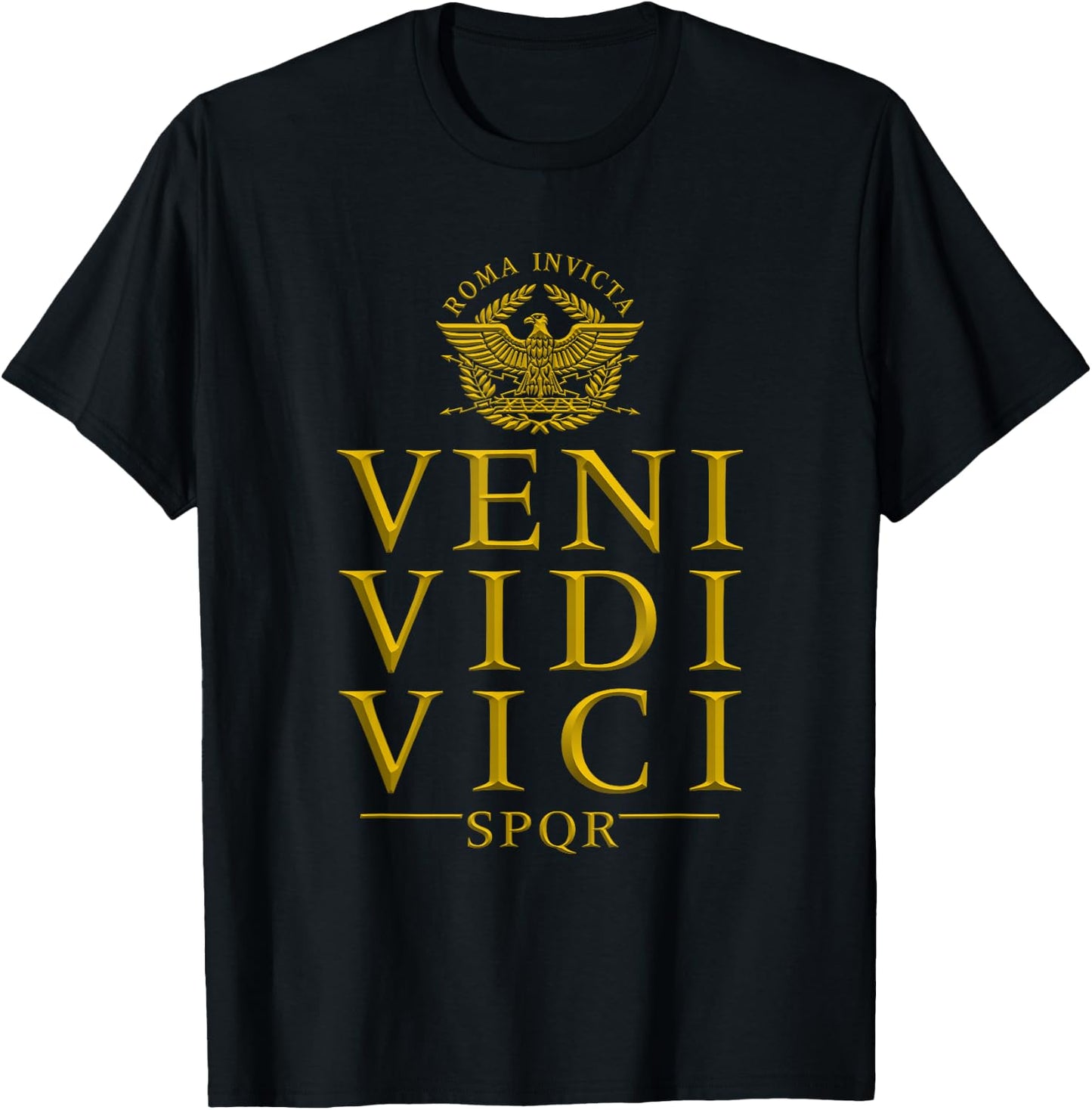 Veni Vidi Vici Roma Invicta SPQR T-Shirt - T-Shirt | Black