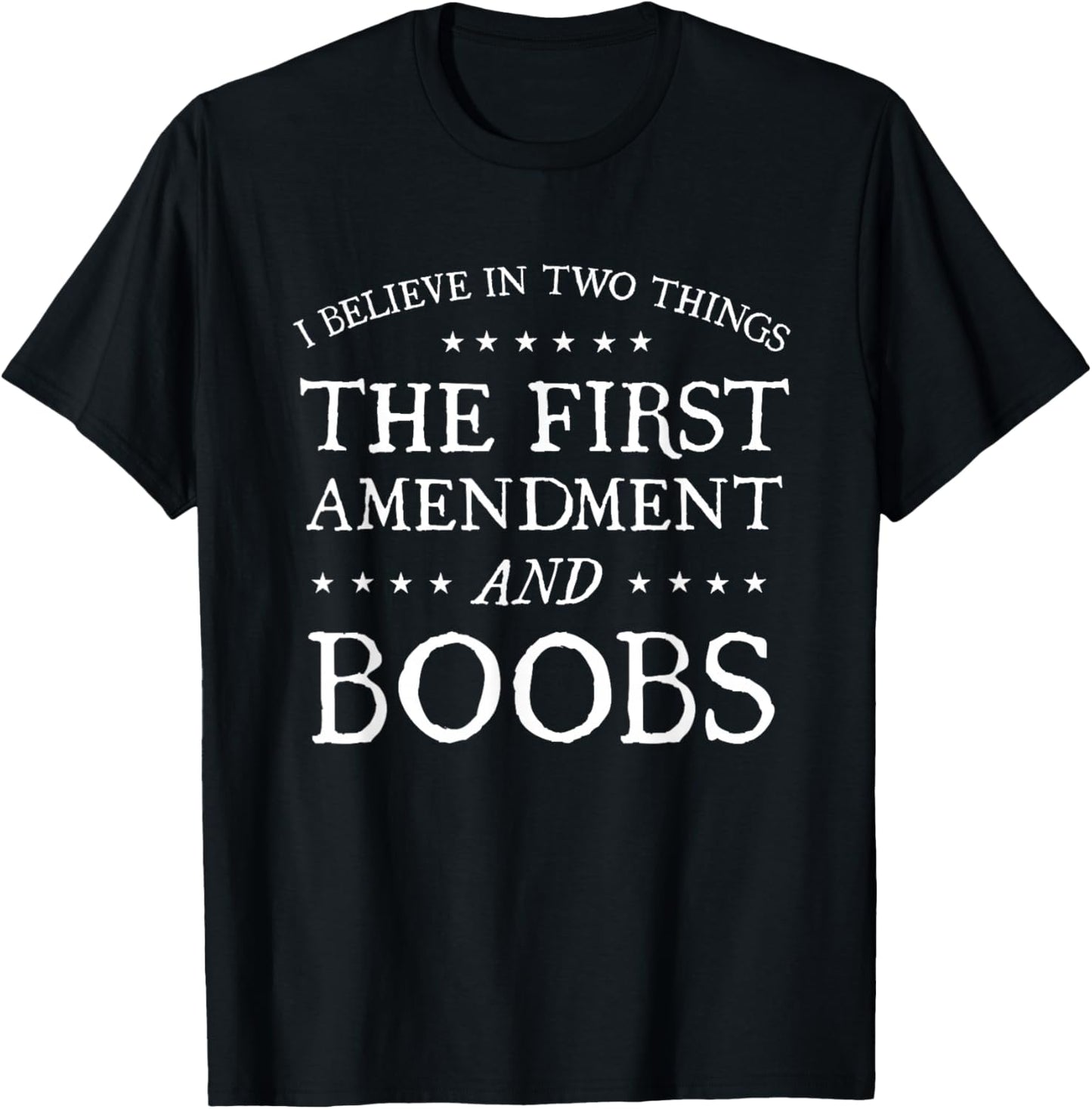 The First Amendment And Boobs Shirt T-Shirt - T-Shirt | Black
