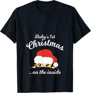 Babys First Chritsmas On The Inside Shirt Apparel T-Shirt - T-Shirt | Black