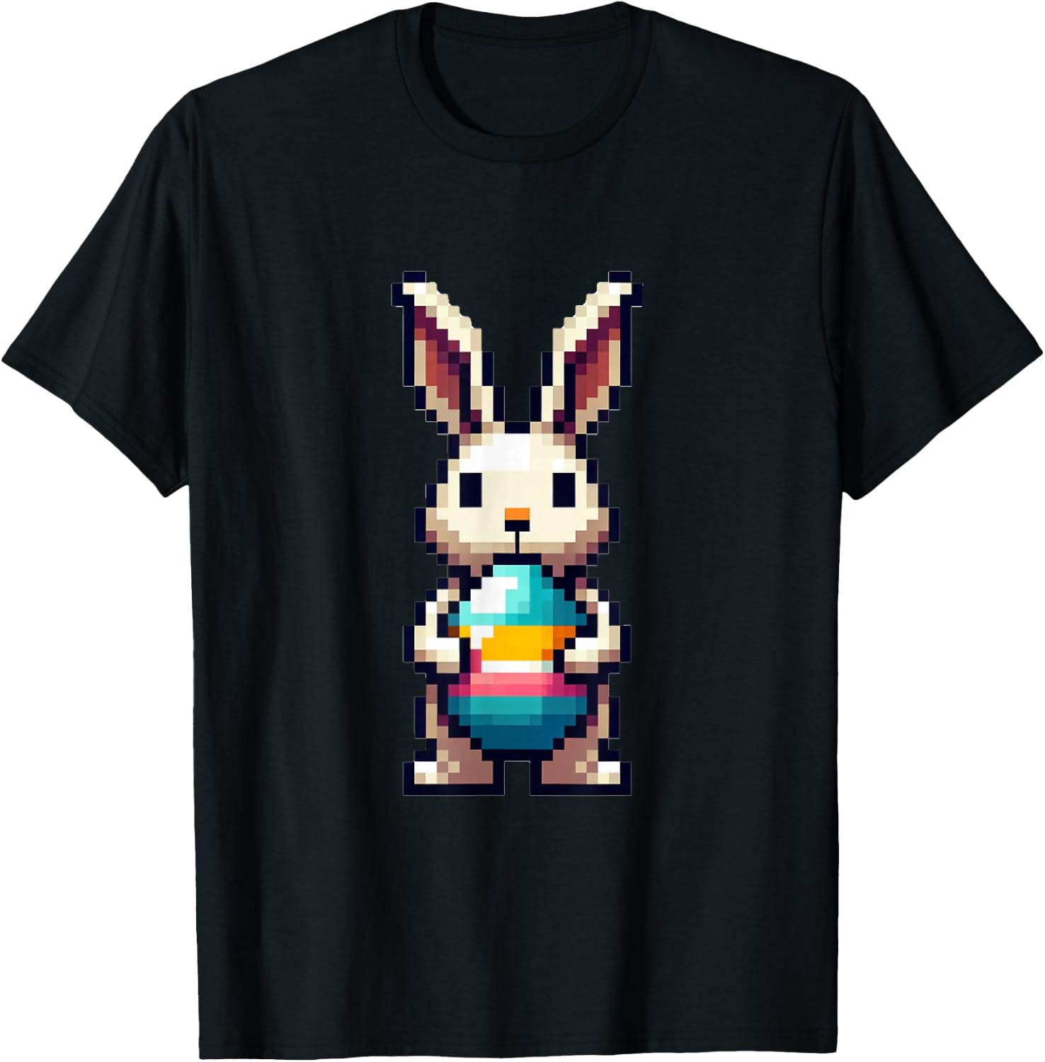 Süßer Pixel Osterhase Frohe Ostern Gamer Erwachsene Kinder T-Shirt - T-Shirt | Black