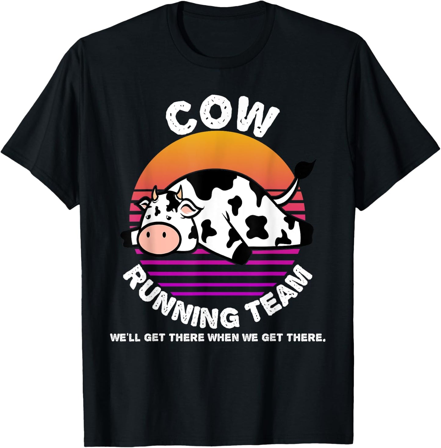 Funny Dairy Cow Running Team Shirt Kids Men Women Gift T-Shirt - T-Shirt | Black