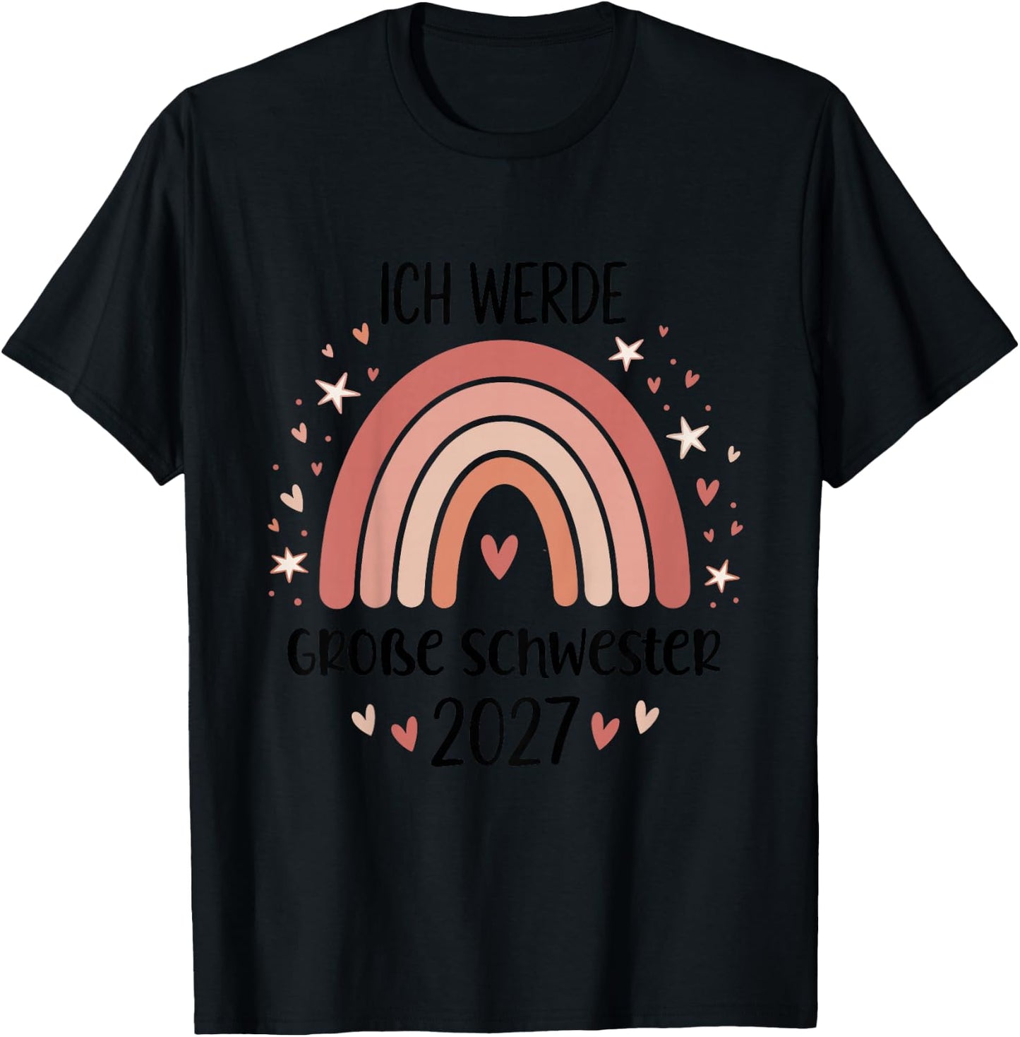 Kinder Ich Werde Große Schwester 2027 T-Shirt - T-Shirt | Black