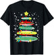 Surf Funny Surfboard Xmas Lights Surfing Christmas Tree T-Shirt - T-Shirt | Black