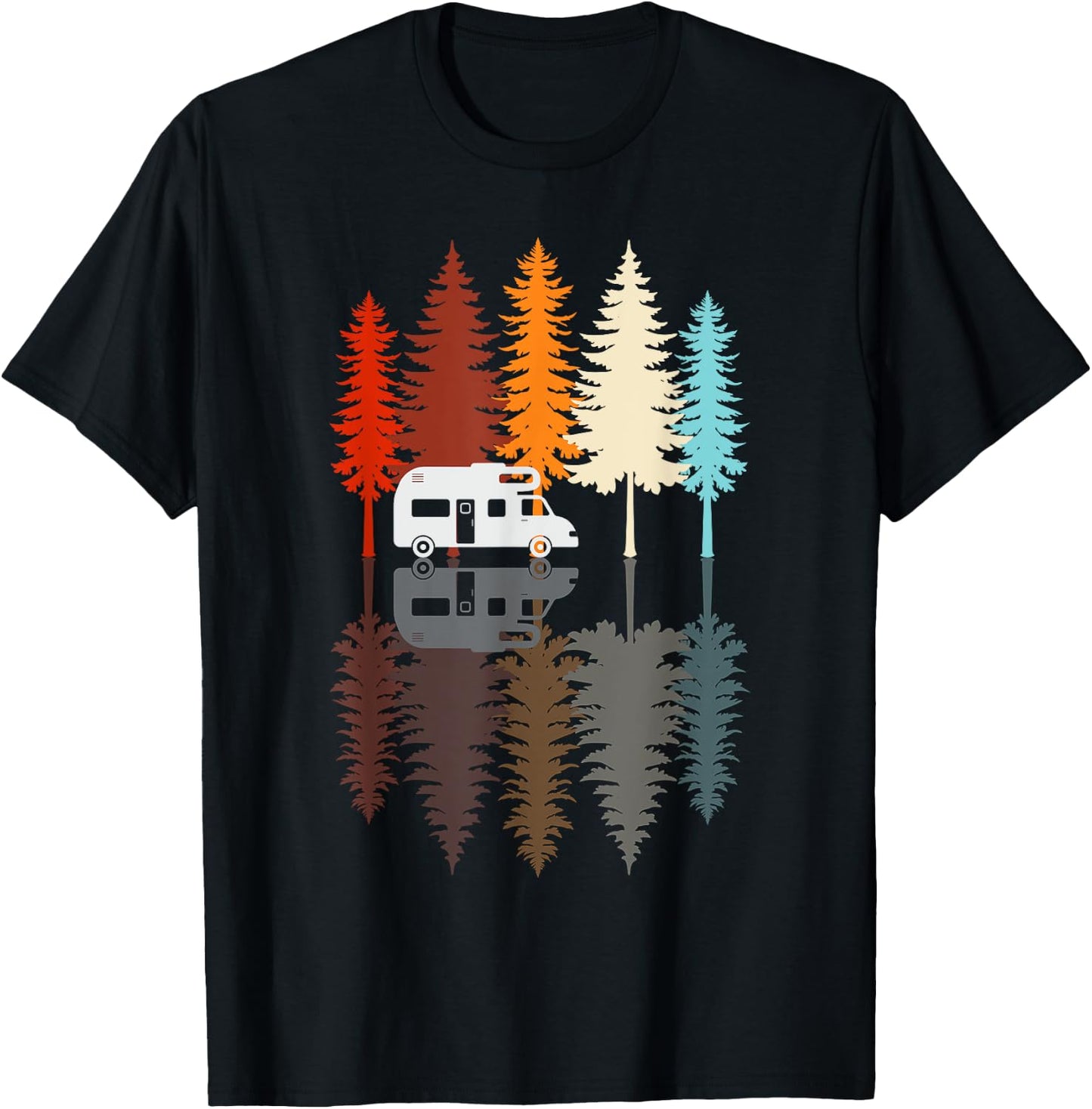 Retro Vintage Camping Adventure Nature Outdoor , black T-Shirt - T-Shirt | Black