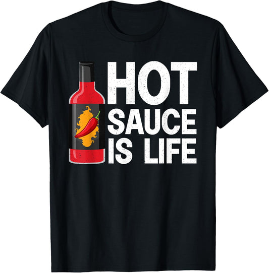 Cool Hot Sauce Art Women Kids Spicy Hot Sauce Lover T-Shirt - T-Shirt | Black
