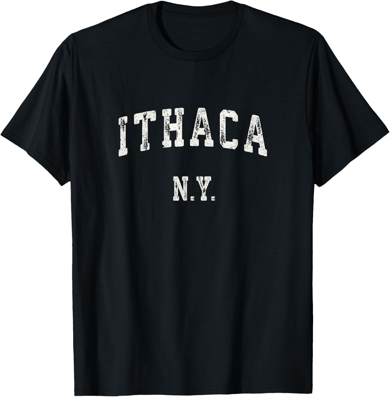 Ithaca New York NY Vintage Sports Design Retro T-Shirt - T-Shirt | Black